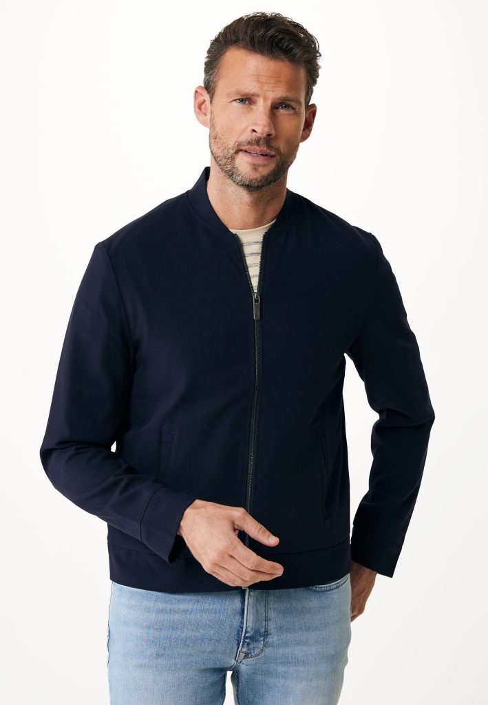 Geweven Bomber Marine Blauw