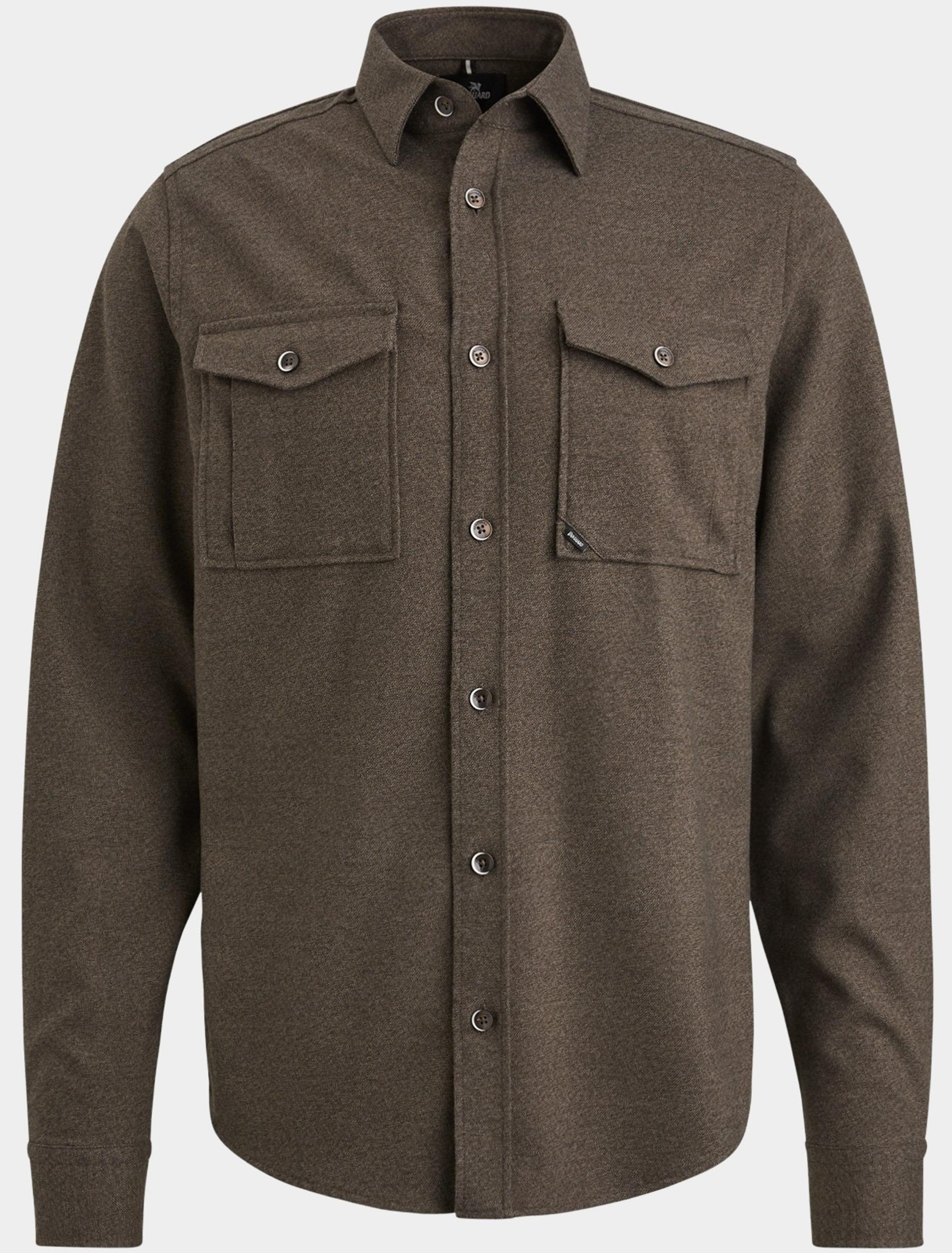 Vanguard Casual hemd lange mouw Bruin Long Sleeve Shirt Melange Twi VSI2409227/8292