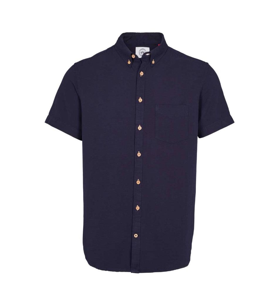 Kronstadt Johan seersucker s/s shirt ks3333 navy