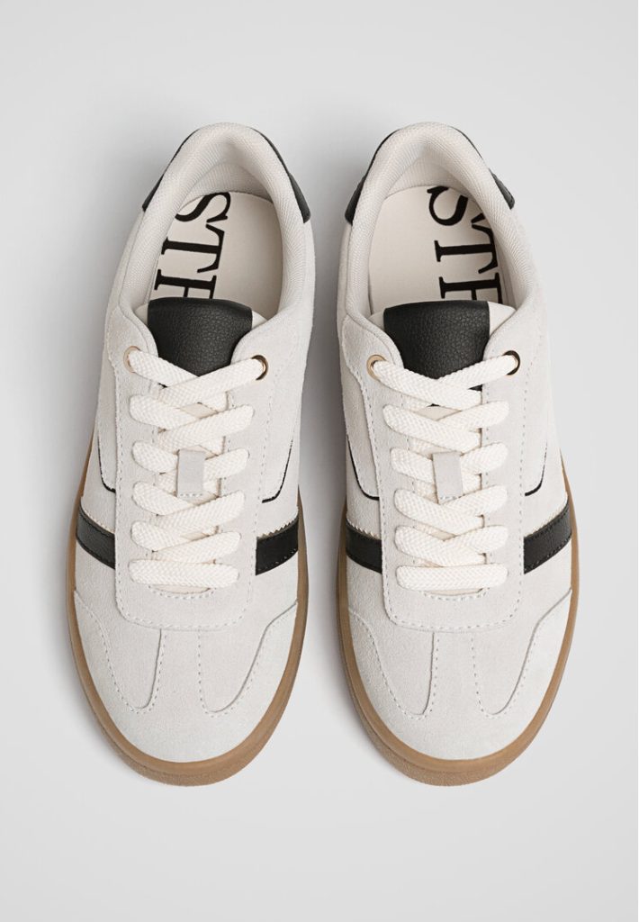 Stradivarius Leren sneakers met stukken  Gecombineerd 39