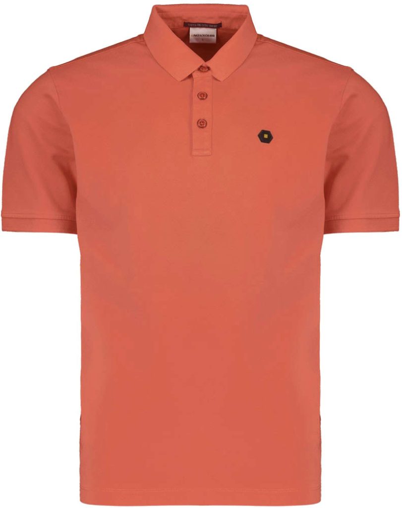 No Excess Polo korte mouw pique garment dyed melon