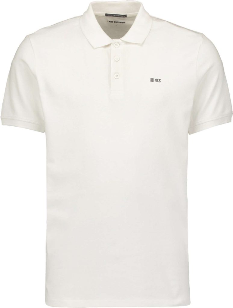 No Excess Polo korte mouw stretch white