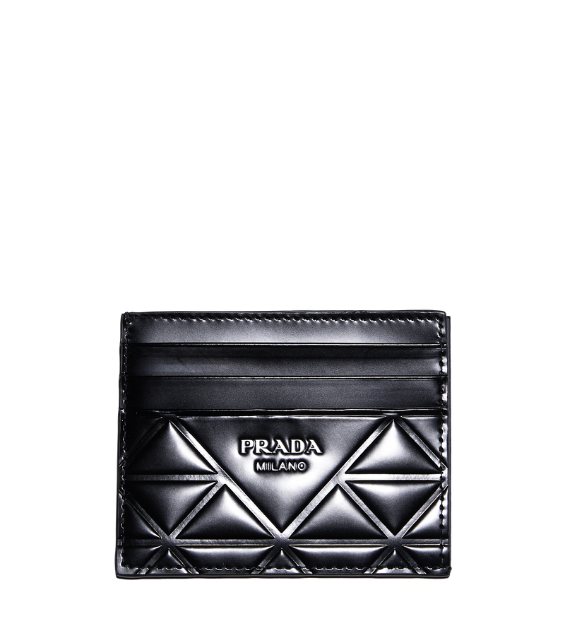 Brushed Leather Credit Card Holder Black - O/S