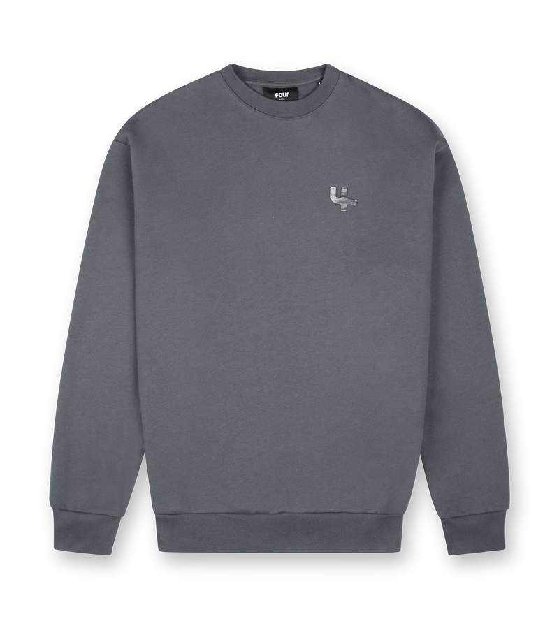 Outline Logo Crewneck Black Sand - L