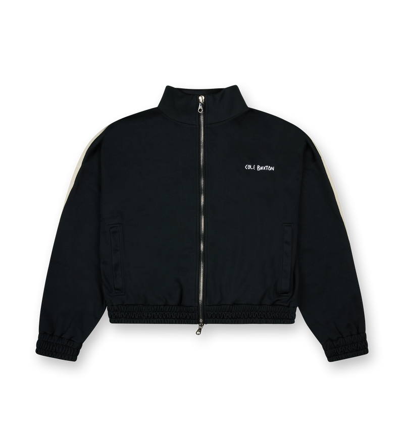 Hand Embroidery Track Jacket Vintage Black - S