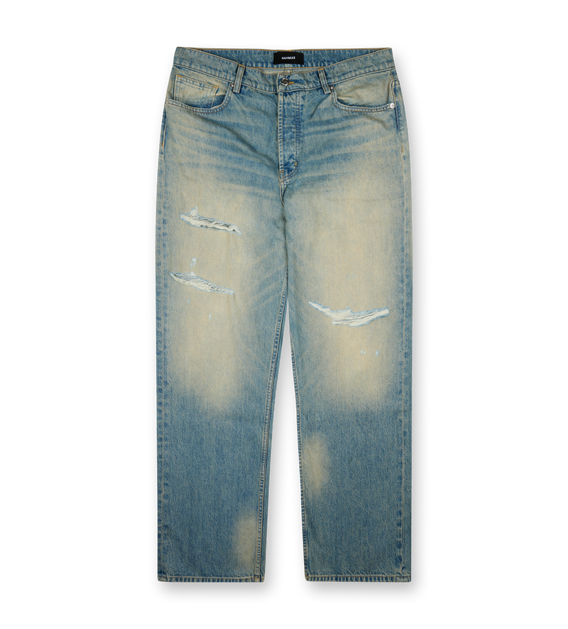 Distressed Baggy Jeans Light Wash - 32