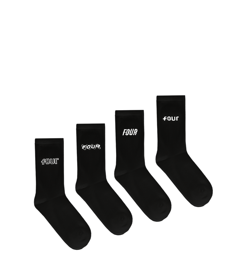 4-pack Socks Black - 43-46