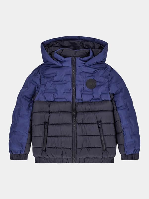 Puffer Met Capuchon Color Block