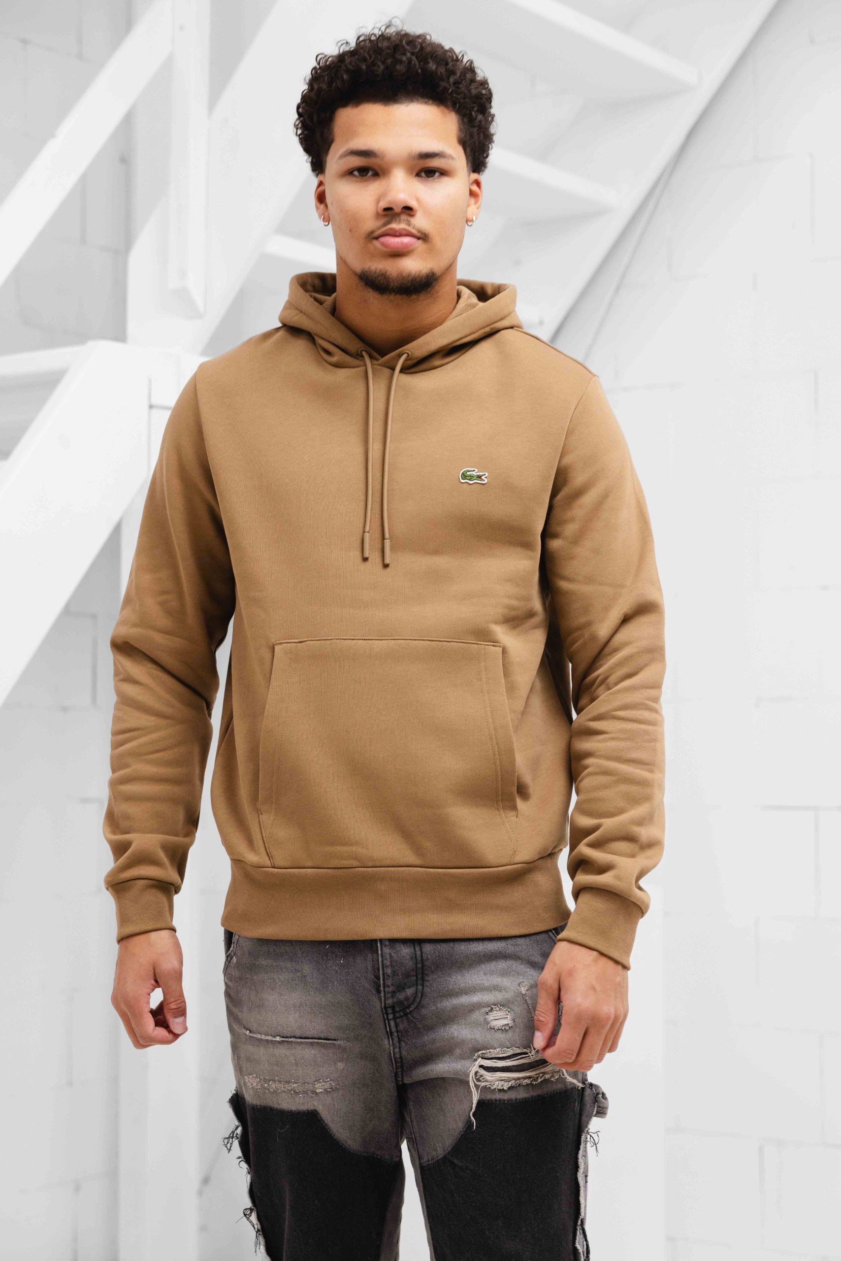 Lacoste Fleece Hoodie Heren Bruin - Maat XL - Kleur: Bruin | Soccerfanshop