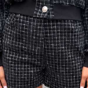 Luxury Tweed Short Zwart