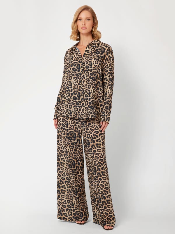 Pyjama Set Van Chiffon Dierenprint