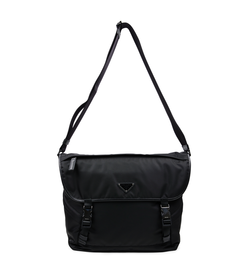 Re-nylon And Saffiano Leather Shoulder Bag Black - O/S