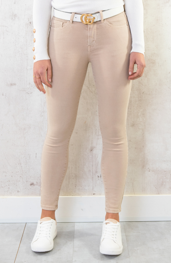 Skinny High Waist Jeans Beige 2.0