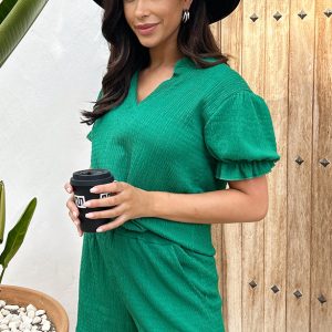 Smocked Short Sevilla Bright Green