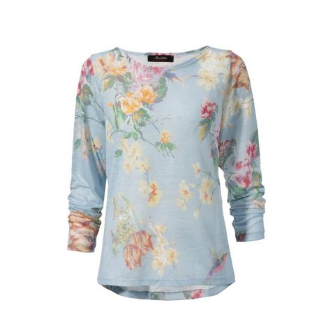 Aniston CASUAL Shirt met lange mouwen met maxi-bloemenprint en vogels