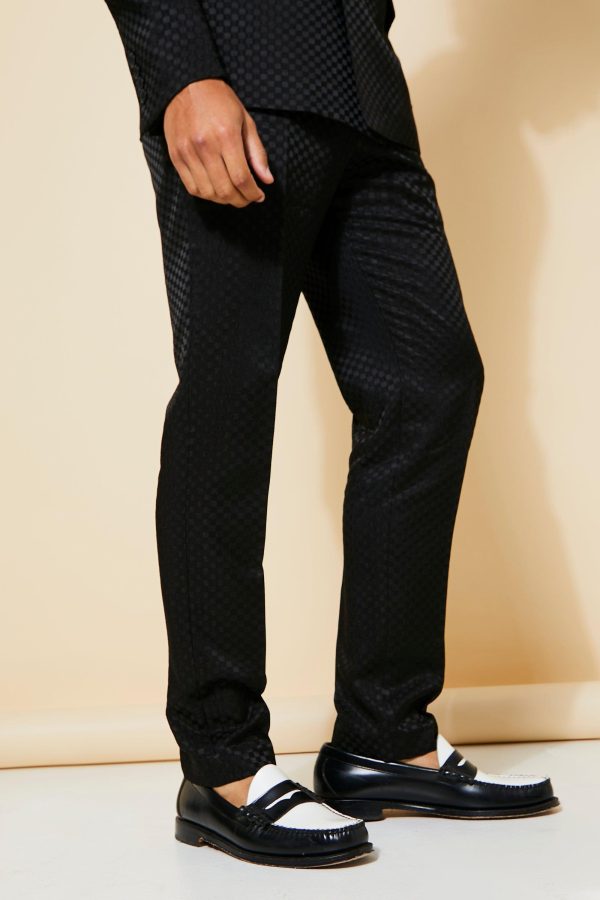 Jacquard Slim Fit Pantalons