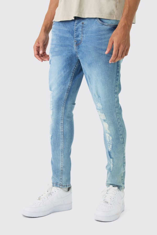 Versleten Gescheurde Skinny Fit Jeans