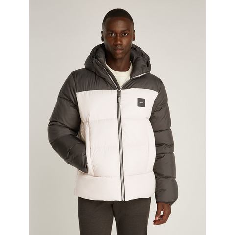 Calvin Klein Outdoorjack HOODED QUILT COLOR-BLOCK PUFFER