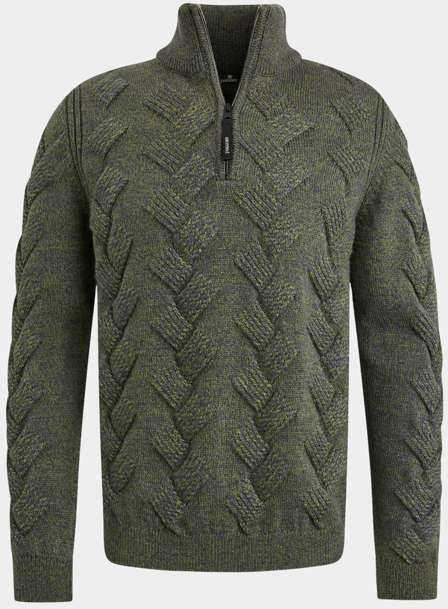 Vanguard Pullover Groen Half zip collar star wool acr VKW2409330/6380