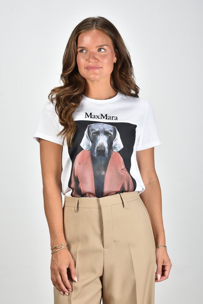 Max Mara t-shirt Cipria met print wit