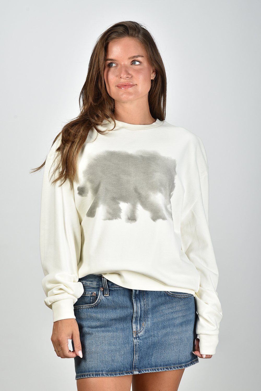 Wild Animals trui Elephant Butterfly met print creme