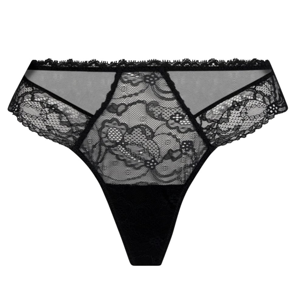 Lise Charmel Lingerie Feerie Couture string zwart Calais kant ACH0074