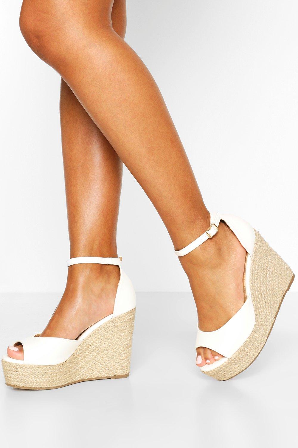 Espadrille Sleehakken Met Open Tenen