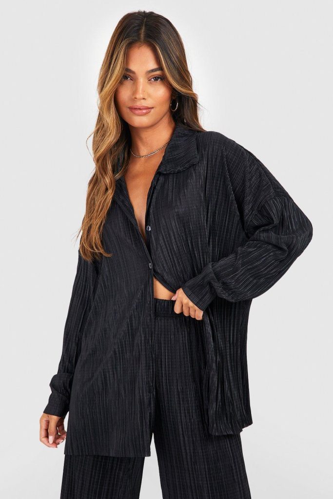 Oversized Plisse Baggy Blouse