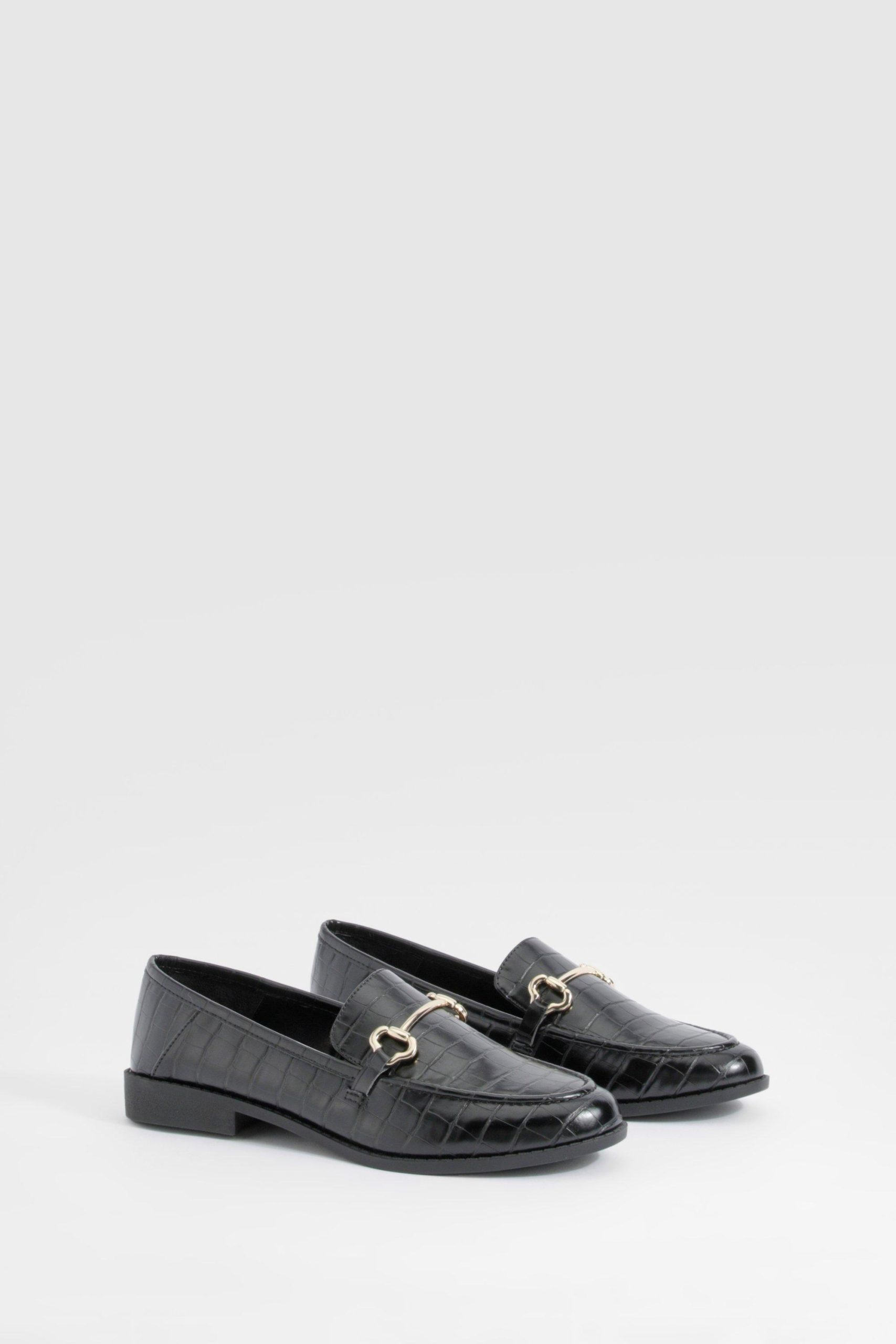 Krokodillen Loafers Met T-Bar