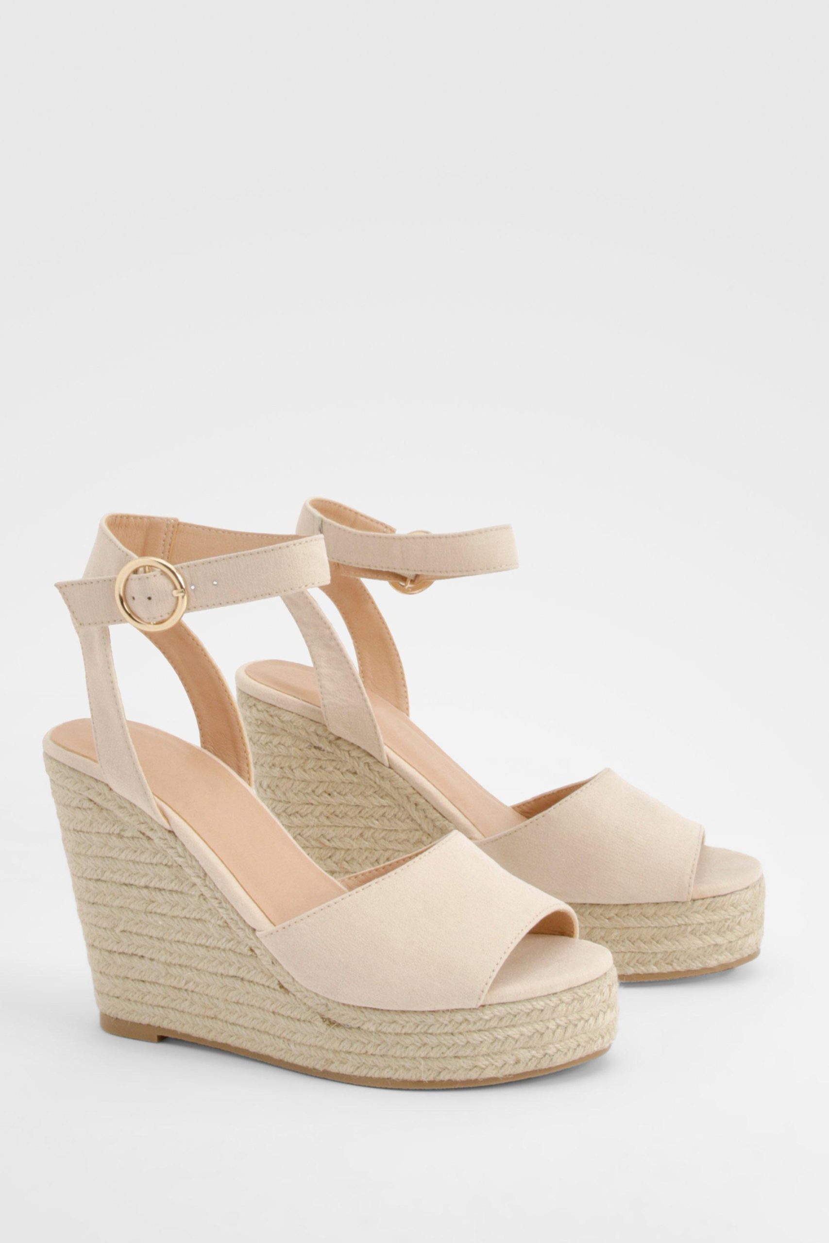 Espadrille Sleehakken Met Open Teen