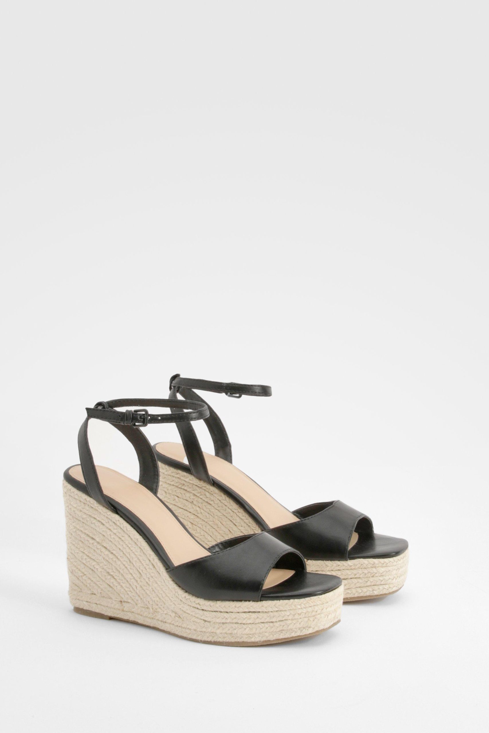 Espadrille Sleehakken Met Open Teen