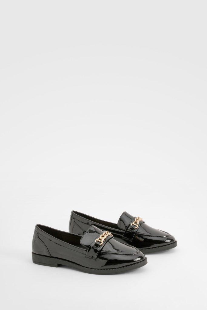 Nepleren Loafers Met Ketting Detail