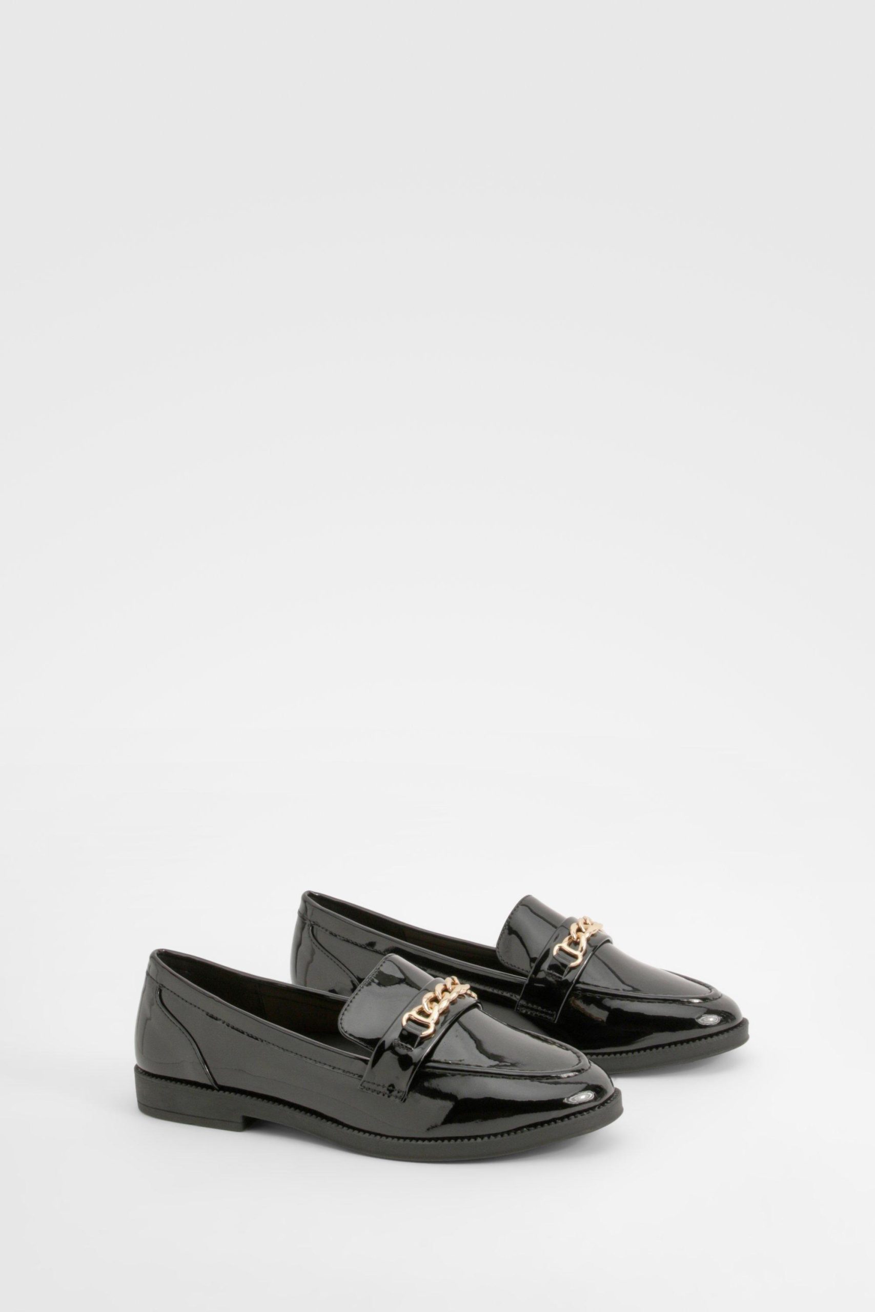 Nepleren Loafers Met Ketting Detail