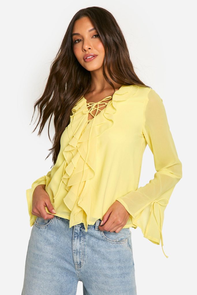 Chiffon Blouse Met Ruches