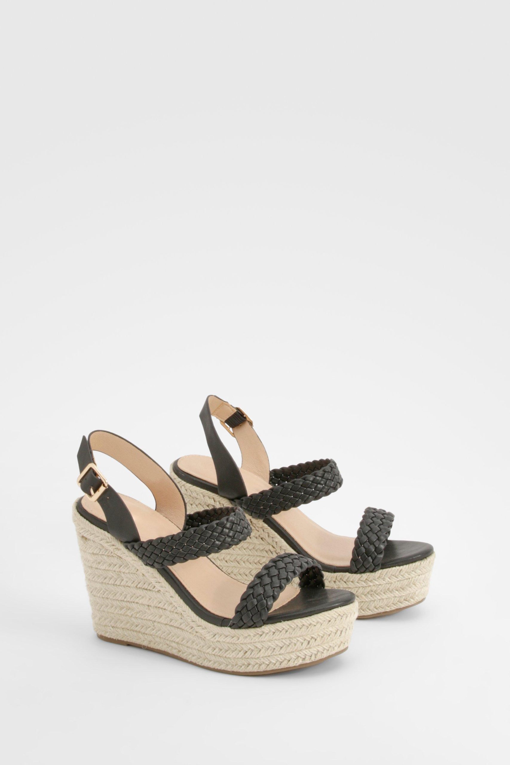 Geweven Espadrille Sleehakken Met Bandjes