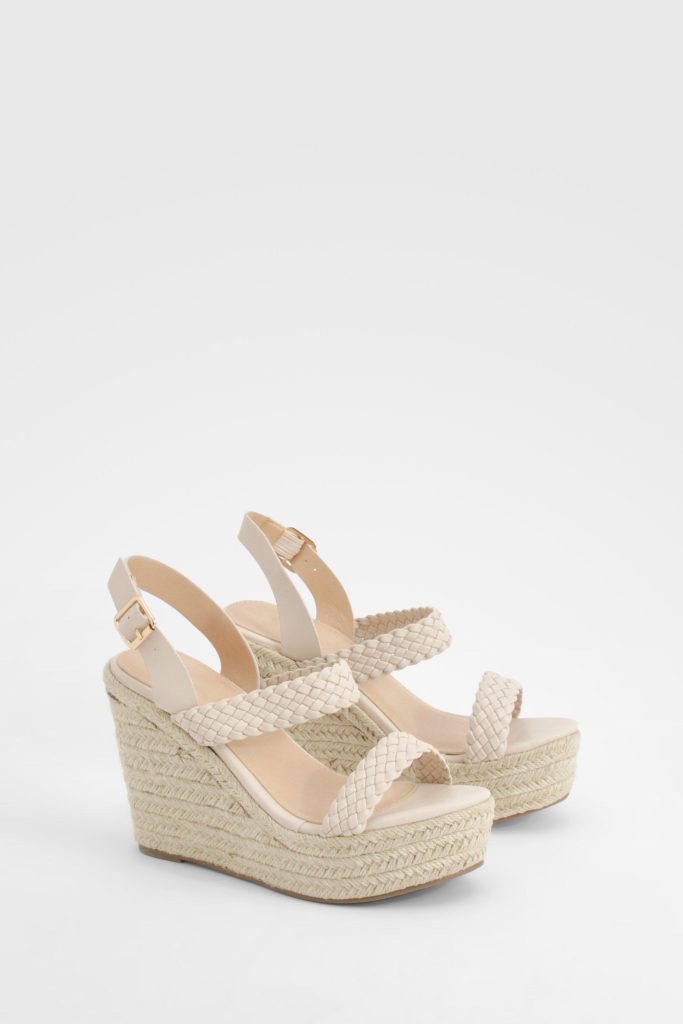 Geweven Espadrille Sleehakken Met Bandjes