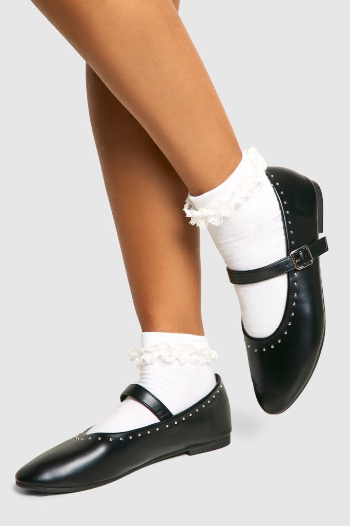 Mary Jane Ballerina Schoenen Met Studs