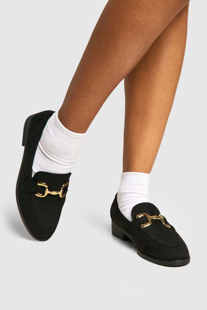 Faux Suede T Bar Loafers