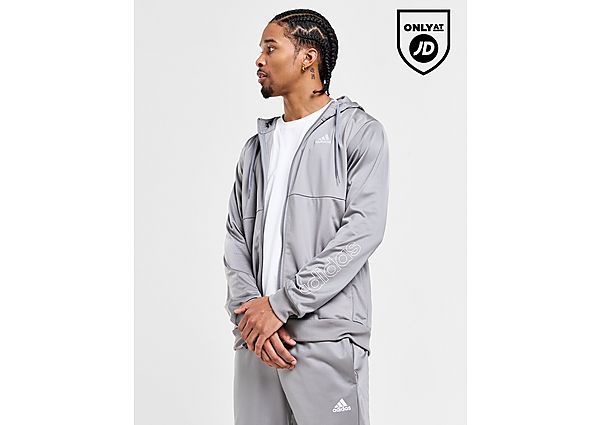 adidas Linear Poly Hoodie - Grey- Heren