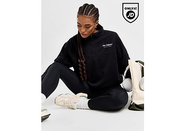 New Balance Script Polar Fleece Top - Black- Dames