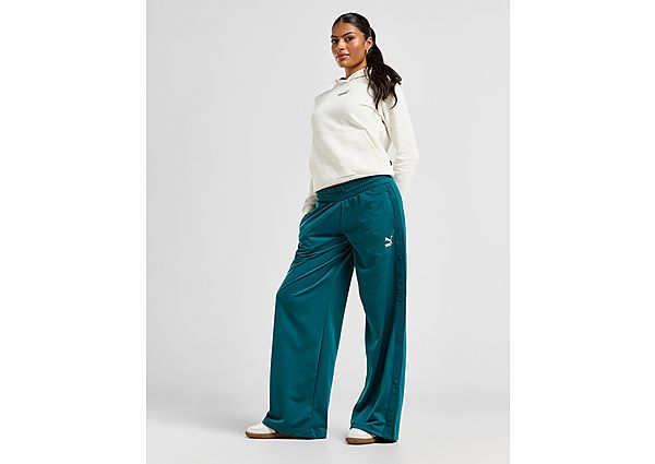 PUMA Popper Wide Leg Track Pants - Green- Dames