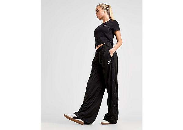 PUMA Popper Wide Leg Track Pants - Black- Dames