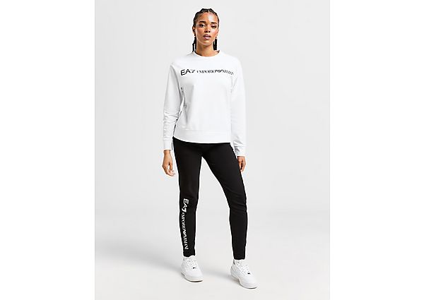 Emporio Armani EA7 Logo Crew Tracksuit - White- Dames