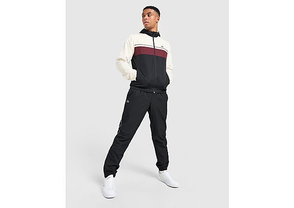 Lacoste Colour Block Full Zip Hooded Tracksuit - Black- Heren