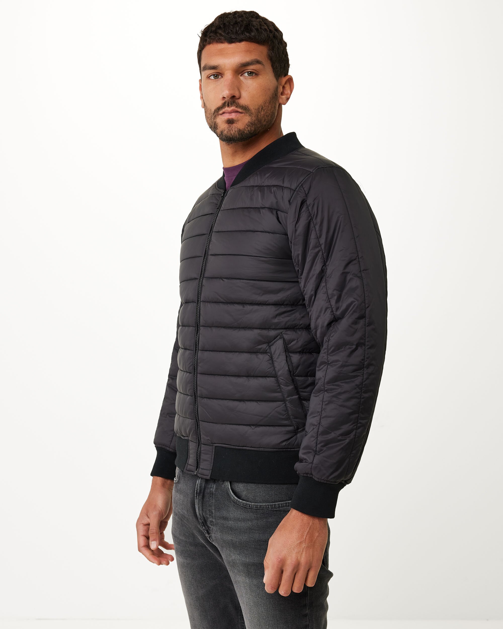 Nylon bomber Black