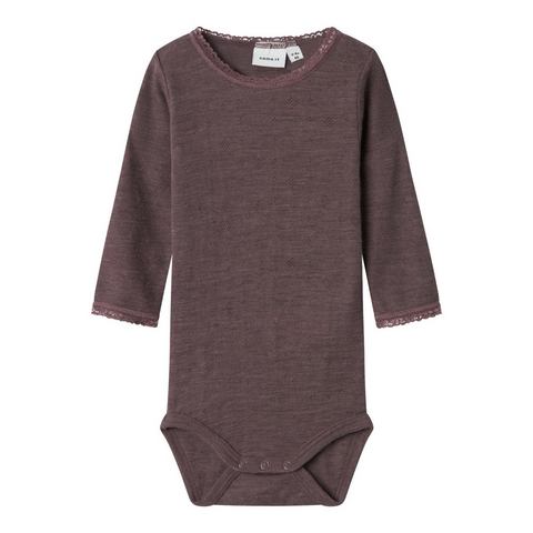 Name It Body met lange mouwen NBFWANG WOOL NEEDLE LS BODY SOLID NOOS