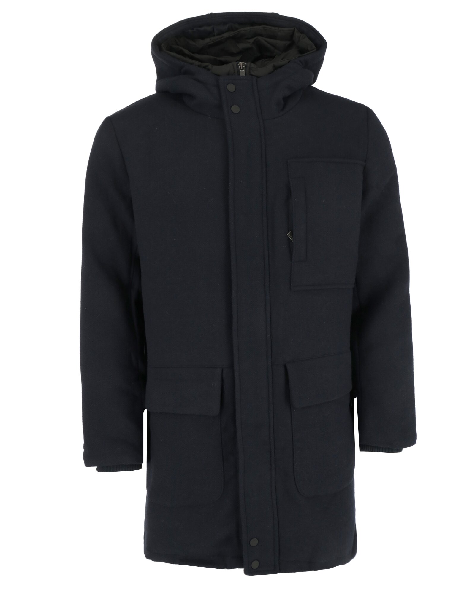 Wool hooded parka Navy