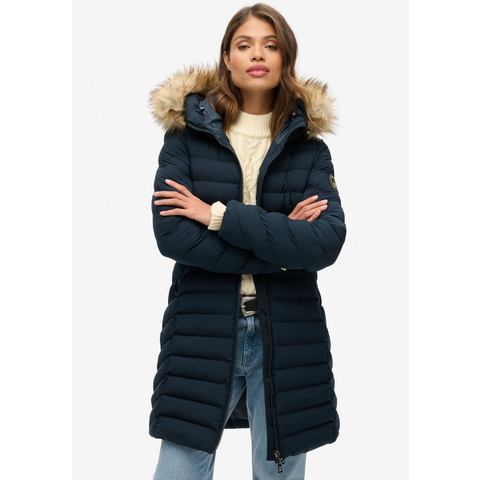 Superdry Gewatteerde jas FUJI NEPPEL HOOD MID LENGTH