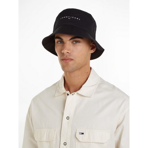 TOMMY JEANS Vissershoed TJM LINEAR LOGO BUCKET HAT met geborduurd logo-opschrift