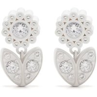 Bottega Veneta Oorbellen - White/Transparent Crystal Embellishments Earrings in silver